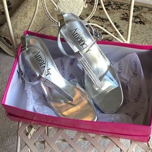 Clear and silver heels sz 6.5